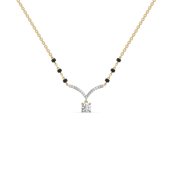 Wedding Vows - Pure Gold Lab Diamond Mangalsutra Necklace - Lukson 
