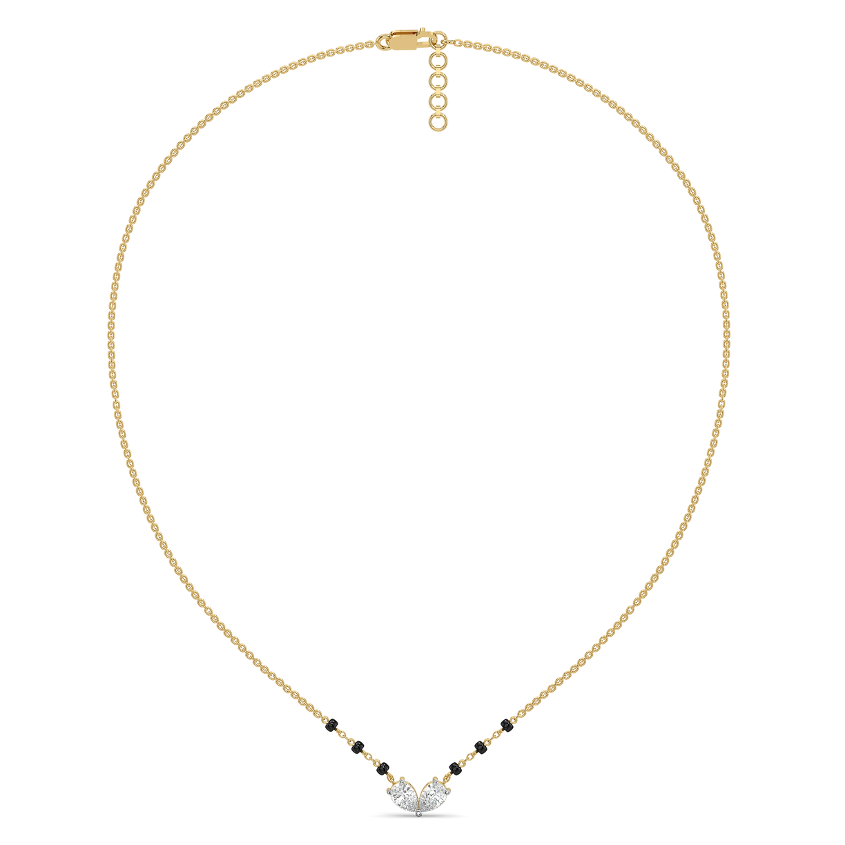 Twin Flame - Pure Gold Lab Diamond Mangalsutra Necklace