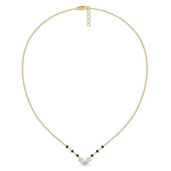 Twin Flame 14K Gold - Lab GrownDiamond Mangalsutra Necklace - Lukson 
