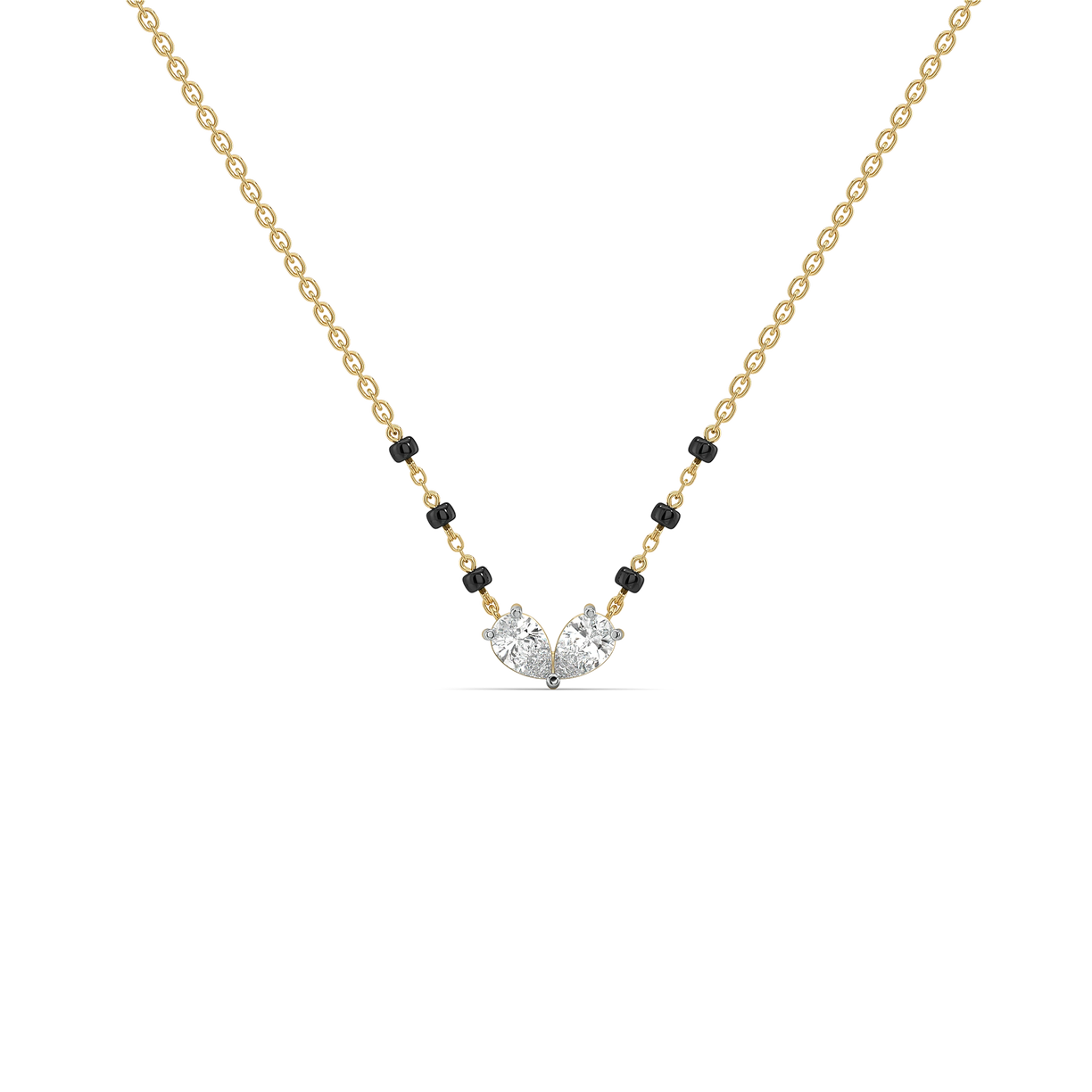 Twin Flame - Pure Gold Lab Diamond Mangalsutra Necklace