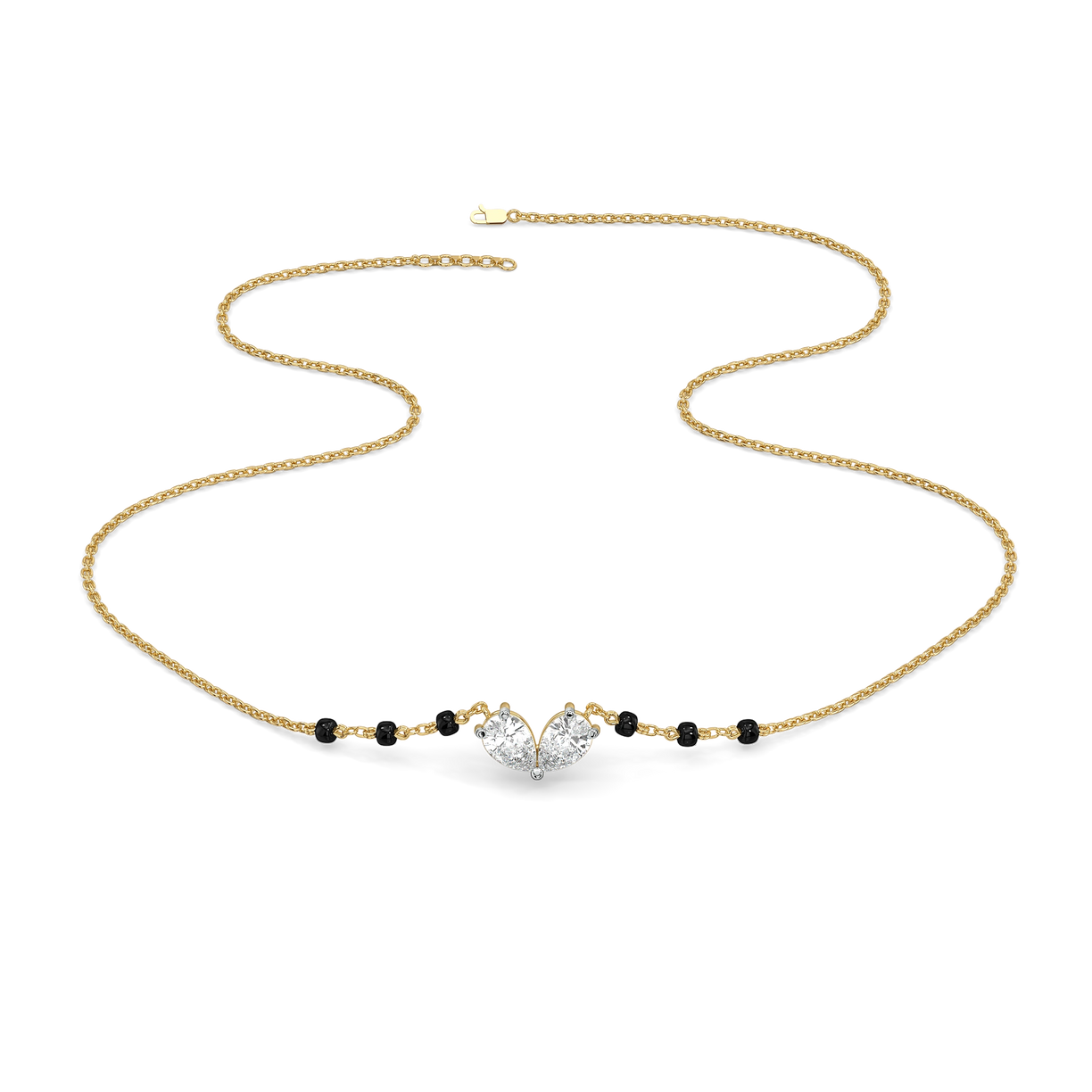 Twin Flame - Pure Gold Lab Diamond Mangalsutra Necklace