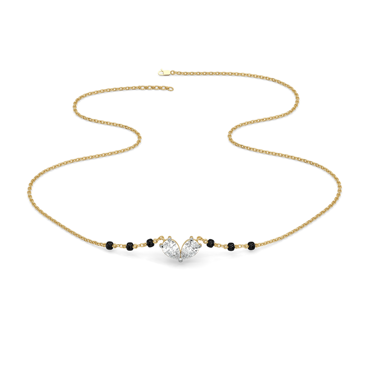 Twin Flame - Pure Gold Lab Diamond Mangalsutra Necklace