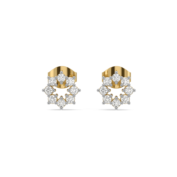Stellar Circle - Pure Gold Lab Diamond Earrings