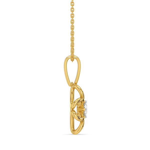 Floral Loop -Pure Gold Lab Diamond Pendant