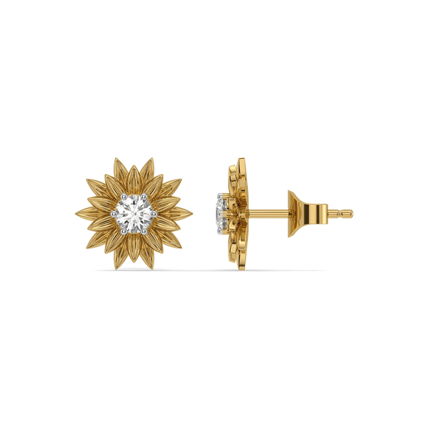Sunflower - Pure Gold Lab Diamond Earrings