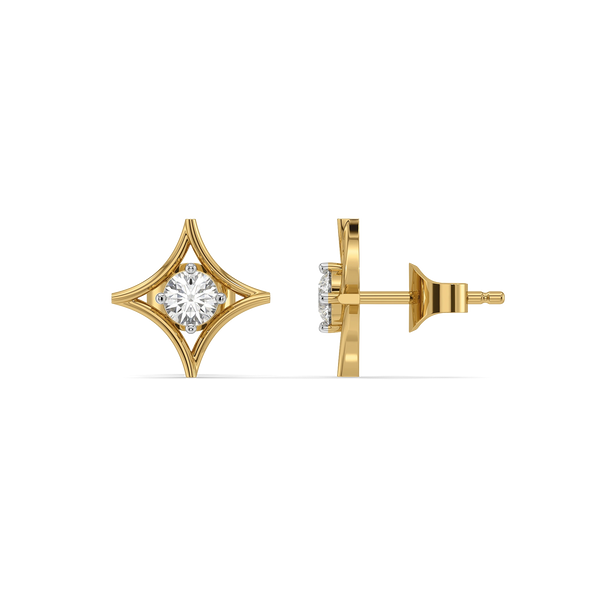 Polaris Compass - Pure Gold Lab Diamond Earrings