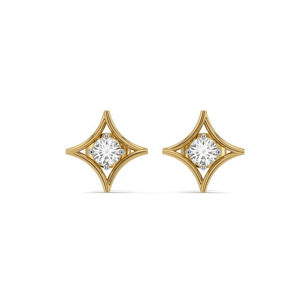 Polaris Compass - Pure Gold Lab Diamond Earrings