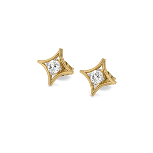 Polaris Compass - Pure Gold Lab Diamond Earrings