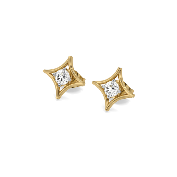 Polaris Compass - Pure Gold Lab Diamond Earrings