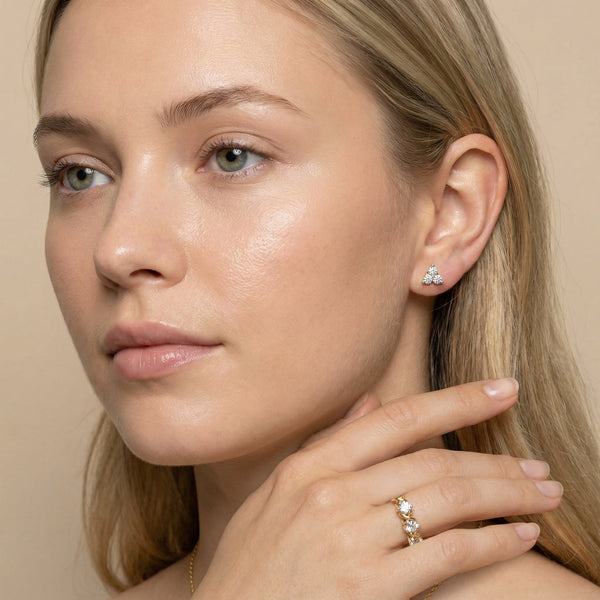Destiny Cluster - Pure Gold Lab Diamond Earrings