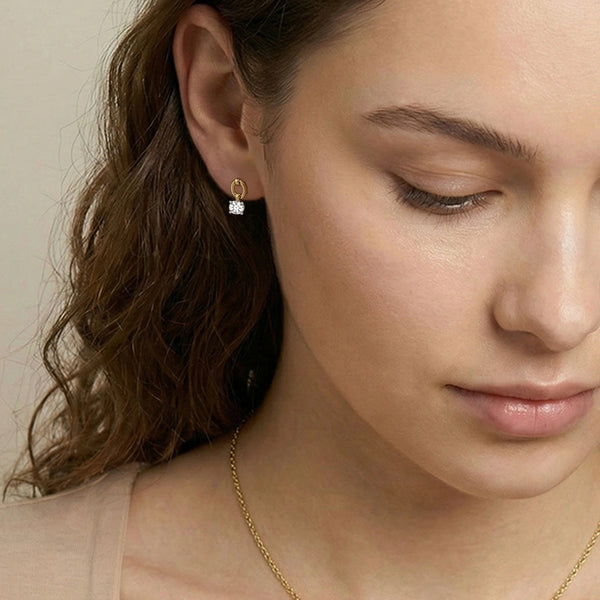 Unity Link - Pure Gold Lab Diamond Drop Earrings