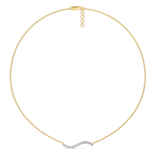 Ethereal Curve - Pure Gold Lab Diamond Necklace