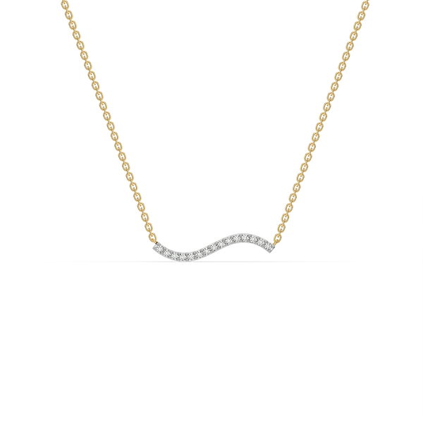 Ethereal Curve - Pure Gold Lab Diamond Necklace