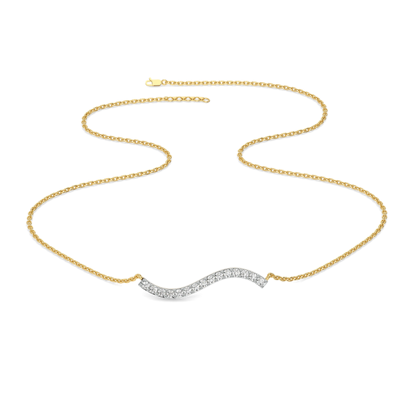 Ethereal Curve - Pure Gold Lab Diamond Necklace