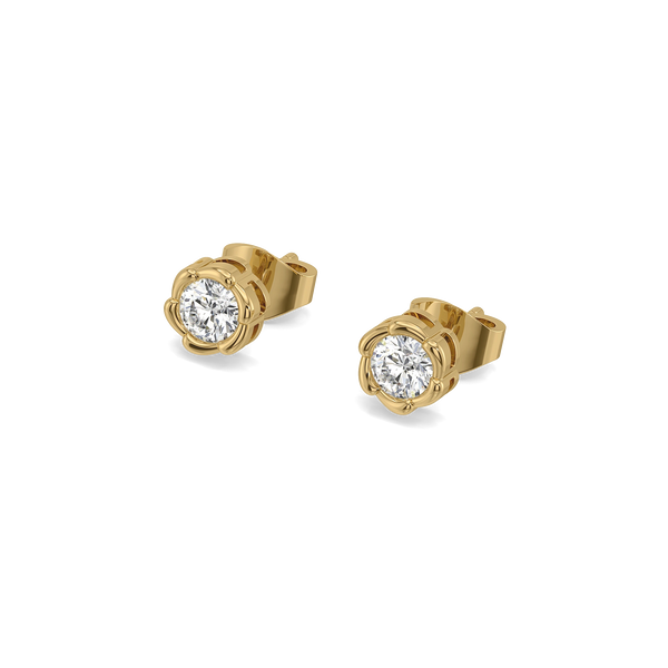 Rosette Studs - Pure Gold Lab Diamond Earrings