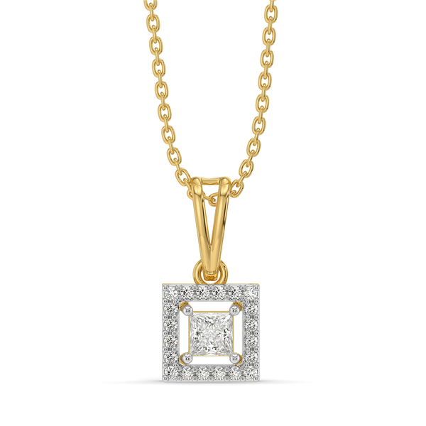 Framed Brilliance - Pure Gold Lab Diamond Pendant