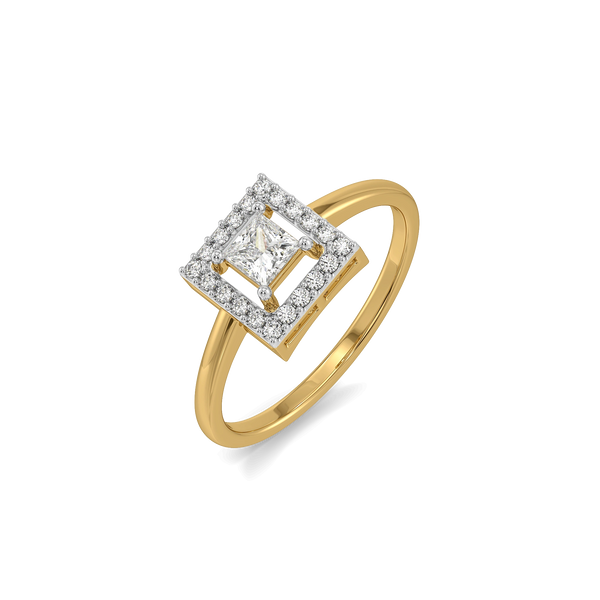 Framed Brilliance - Pure Gold Lab Diamond Solitaire Ring