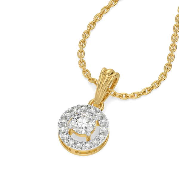 Circle of Light - Pure Gold Lab Diamond Pendant