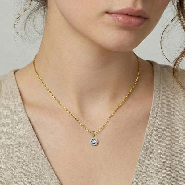 Circle of Light - Pure Gold Lab Diamond Pendant