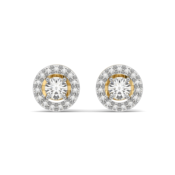 Circle of Light - Pure Gold Lab Diamond Stud Earrings