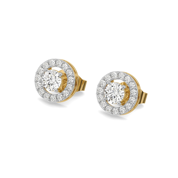 Circle of Light - Pure Gold Lab Diamond Stud Earrings