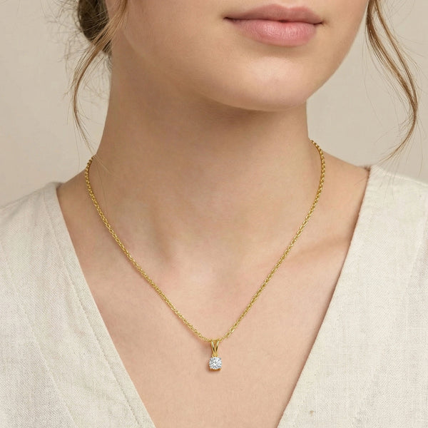 One & Only - Pure Gold Lab Diamond Solitaire Pendant