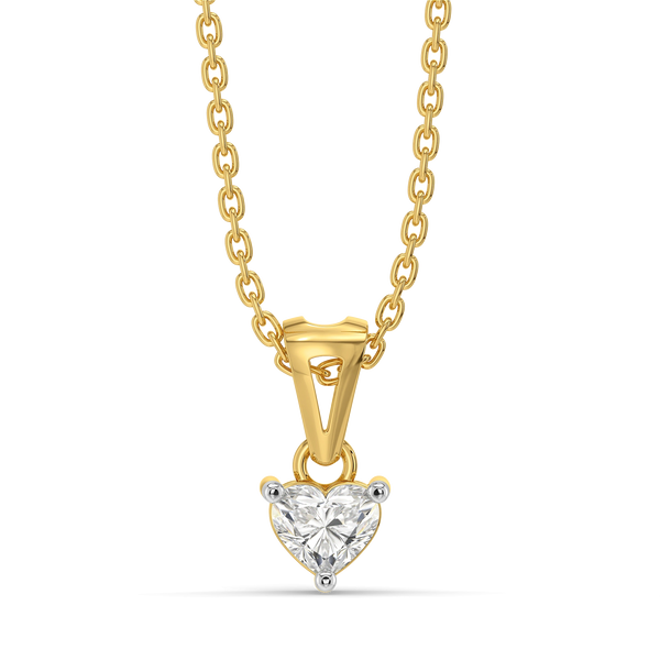 Amora Heart Solitaire - Pure Gold Lab Diamond Pendant