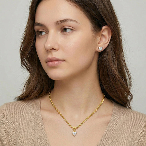 Amora Heart Solitaire - Pure Gold Lab Diamond Pendant