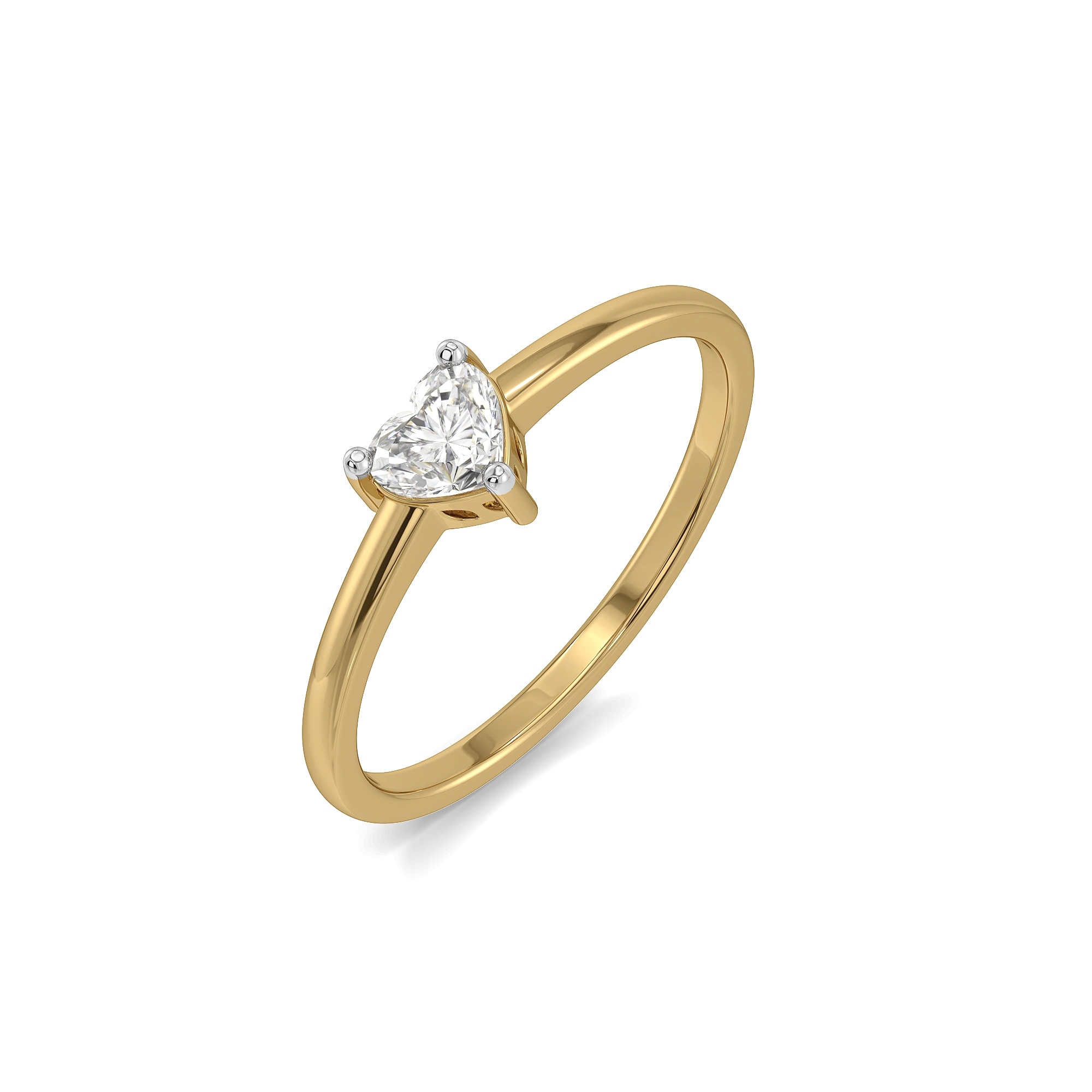 Amora Heart Solitaire Pure Gold Lab Diamond Ring
