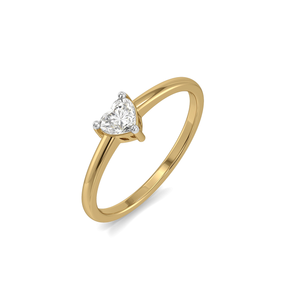 Amora Heart Solitaire - Pure Gold Lab Diamond Ring