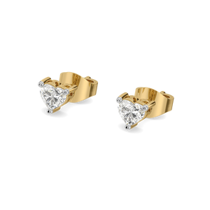 Amora Heart Solitaire - Pure Gold Lab Diamond Earrings