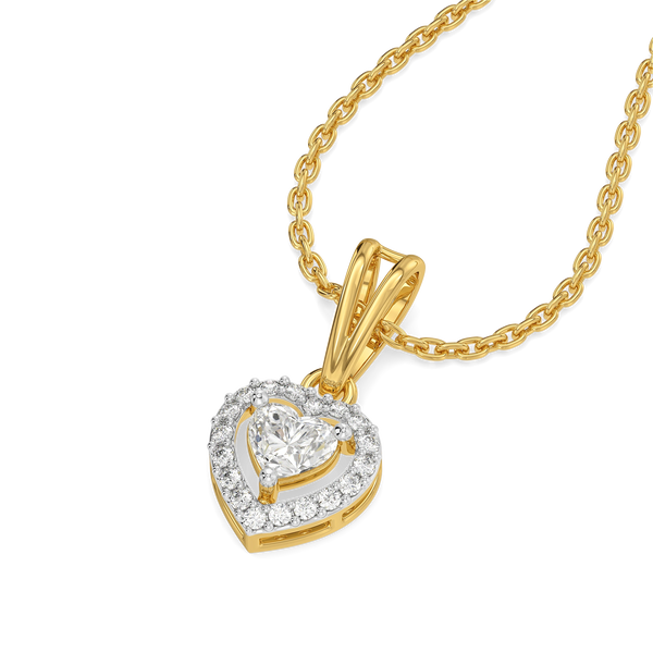 Devotion Heart Halo - Pure Gold Lab Diamond Pendant