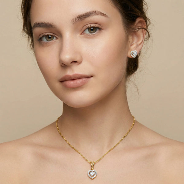 Devotion Heart Halo - Pure Gold Lab Diamond Pendant