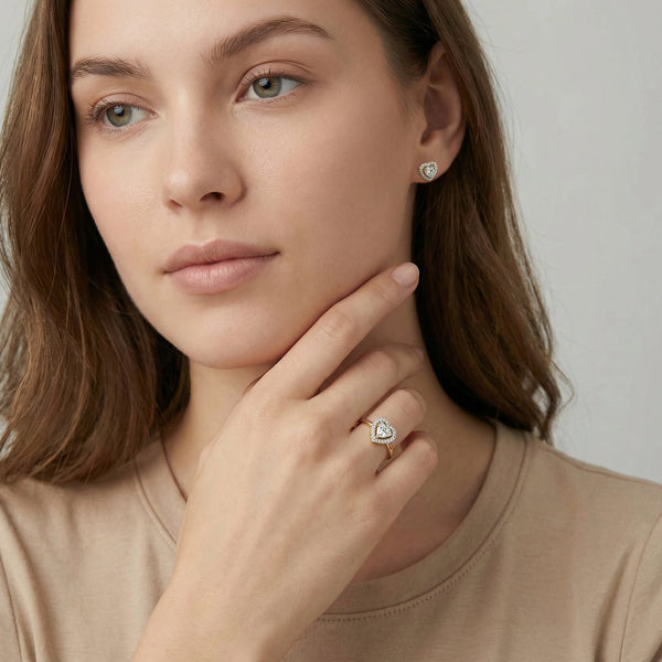 Devotion Heart Halo - Pure Gold Lab Diamond Solitaire Pendant