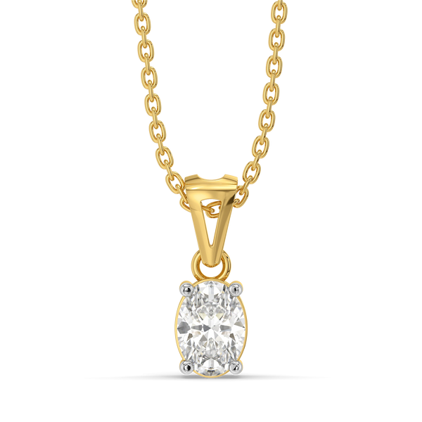 Aura Oval Solitaire - Pure Gold Lab Diamond Pendant