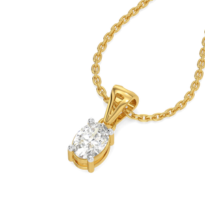 Aura Oval Solitaire - Pure Gold Lab Diamond Pendant