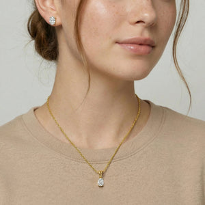 Aura Oval Solitaire - Pure Gold Lab Diamond Pendant