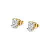 Aura Oval Solitaire - Pure Gold Lab Diamond Earrings