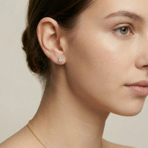 Aura Oval Solitaire - Pure Gold Lab Diamond Earrings
