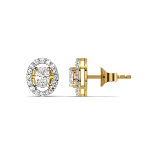 Empress Oval - Pure Gold Lab Diamond Solitaire Earrings