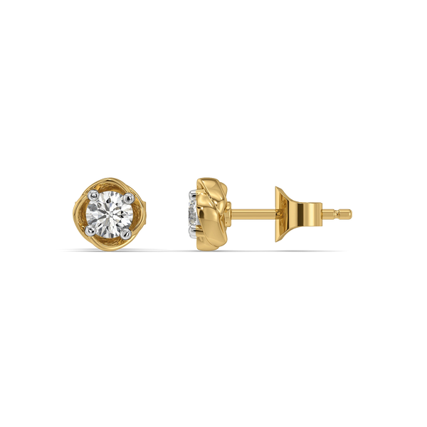 Swirl Studs - Pure Gold Lab Diamond Earrings
