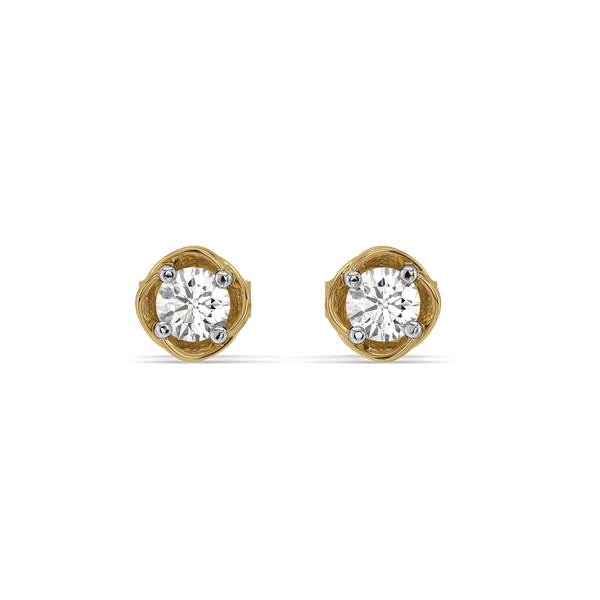 Swirl Studs - Pure Gold Lab Diamond Earrings