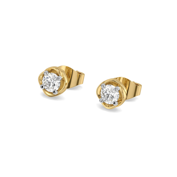 Swirl Studs - Pure Gold Lab Diamond Earrings