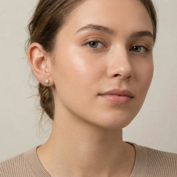 Swirl Studs - Pure Gold Lab Diamond Earrings