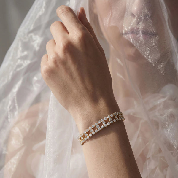 Open Mesh - Pure Gold Lab Diamond Tennis Bracelet