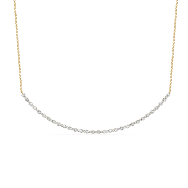 Open Mesh Pure Gold Lab Diamond Necklace - Front View
 