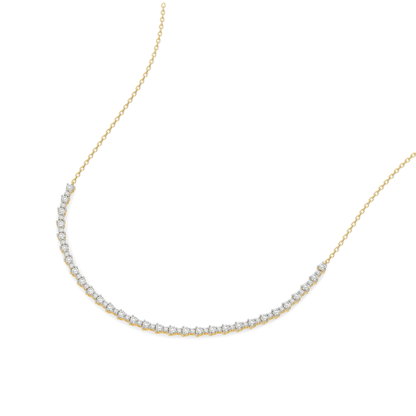 Open Mesh Pure Gold Lab Diamond Necklace - Front view