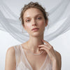 Open Mesh - Pure Gold Lab Diamond Necklace wearing by woman