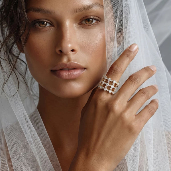 Open Mesh - Pure Gold Lab Diamond Ring