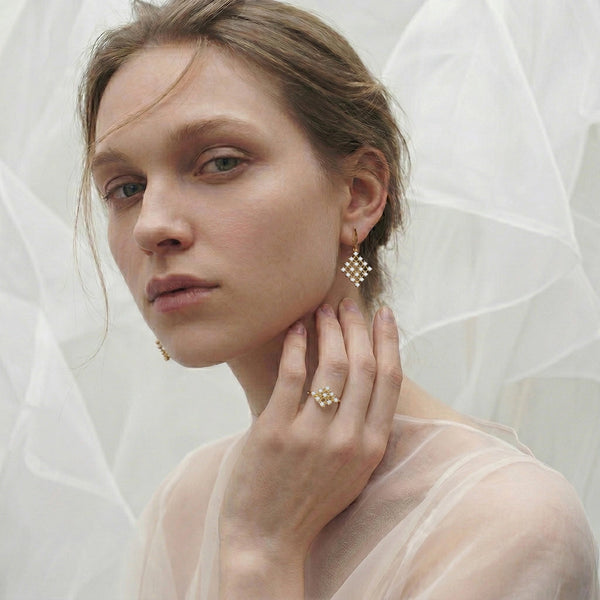 Netfall - Pure Gold Lab Diamond Drop Earrings